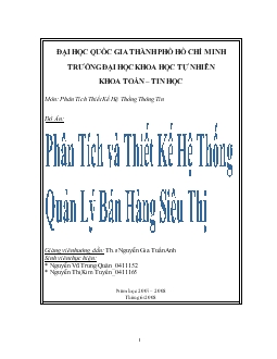 Đề tài Phân tích và thiết kế hệ thống quản lý bán hàng siêu thị