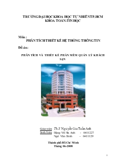 Đề tài Phân tích và thiết kế phần mềm quản lý khách sạn Asean Halong Hotel