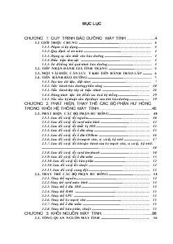 Đề tài Quy trình bảo dưỡng máy tính