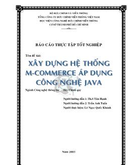 Đề tài Xây dựng hệ thống thương mại di động áp dụng công nghệ Java