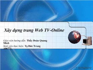 Đề tài Xây dựng trang Web TV-Online