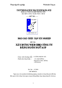 Đề tài Xây dựng webside công ty bằng ngôn ngữ ASP