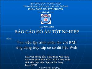 Đồ án Tìm hiểu lập trình phân tán với RMI ứng dụng truy cập cơ sở dữ liệu Web