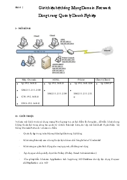 Giáo án Giới thiệu hệ thống Mạng Domain Network Dùng trong Quản lý Doanh Nghiệp