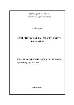 Khóa luận Kiểm chứng đặt tả UML cho tác tử phần mềm