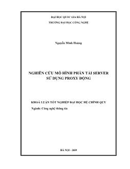 Khóa luận Nghiên cứu mô hình phân tải server sử dụng proxy động