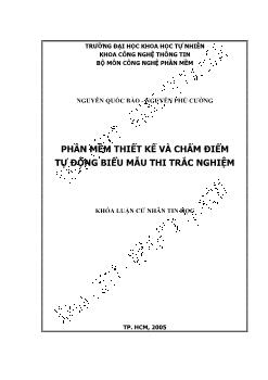 Khóa luận Phần mềm thiết kế và chấm điểm tự động biểu mẫu thi trắc nghiệm