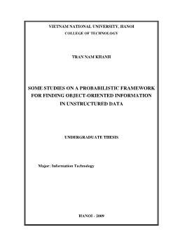 Khóa luận Some studies on a probabilistic framework for finding Object-Oriented information in unstructured data
