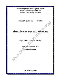 Khóa luận Tìm kiếm ảnh dựa vào nội dung