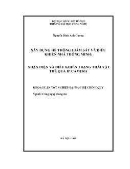 Khóa luận Xây dựng hệ thống giám sát và điều khiển nhà thông minh: nhận diện và điều khiển trạng thái vật thể qua IP camera