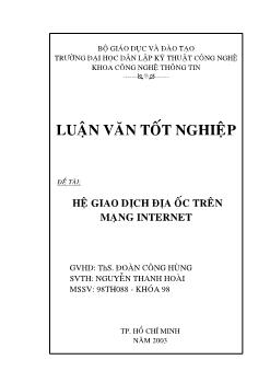 Luận văn Hệ giao dịch địa ốc trên mạng internet