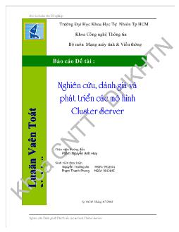 Luận văn Nghiên cứu, đánh giá và phát triển các mô hình cluster server