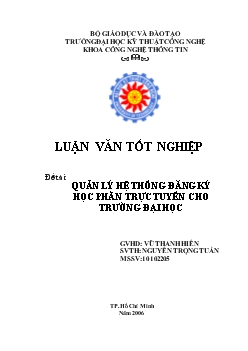 Luận văn Quản lý hệ thống đăng ký học phần trực tuyến cho trường đại học
