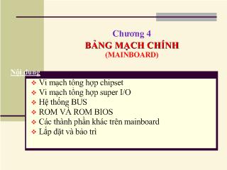 Bài giảng Bảng mạch chính (mainboard)