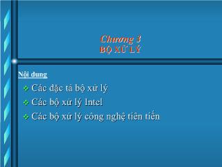 Bài giảng Bộ xử lý