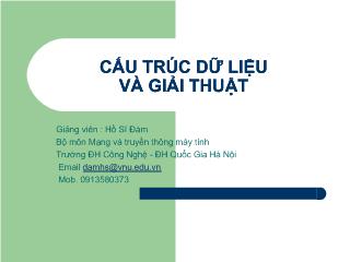 Bài giảng Cấu trúc dữ liệu và giải thuật