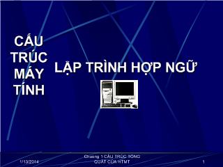Bài giảng Cấu trúc máy tính - Lập trình hợp ngữ