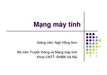 Bài giảng Cơ bản về mạng máy tinh