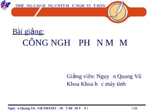 Bài giảng Công nghệ phần mềm