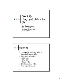 Bài giảng Công nghệ phần mềm - Đại học bách khoa Đà Nẵng