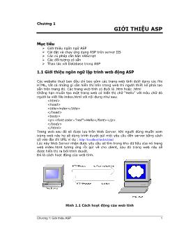 Bài giảng Giới thiệu asp