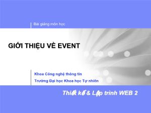 Bài giảng Giới thiệu về event