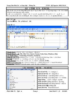 Bài giảng Giới thiệu về Excel