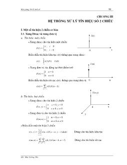 Bài giảng Hệ thống xử lý tín hiệu số 2 chiều
