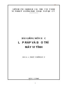 Bài giảng Lắp ráp và bảo trì máy vi tính