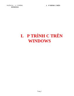 Bài giảng Lập trình C trên windows