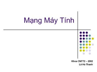 Bài giảng Mạng máy tính