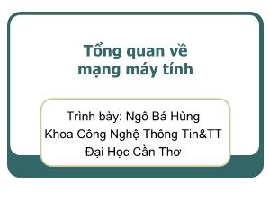 Bài giảng Mạng máy tính - Đại học Cần Thơ