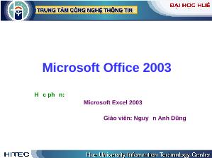 Bài giảng Microsoft Office 2003