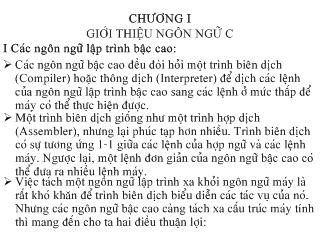 Bài giảng Ngôn ngữ lập trình C