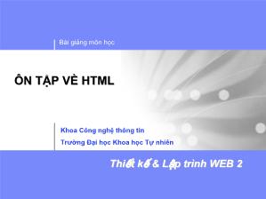 Bài giảng Ôn tập về HTML