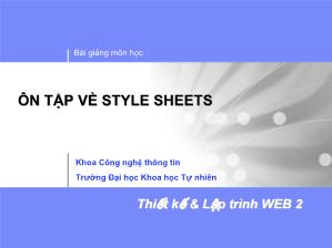 Bài giảng Ôn tập về style sheets