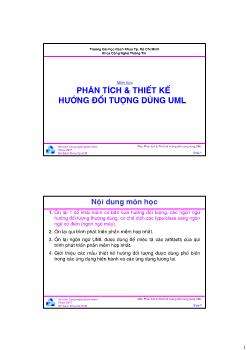Bài giảng Phân tích và thiết kế hướng đối tượng dùng UML