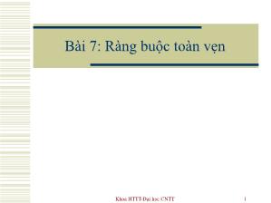 Bài giảng Ràng buộc toàn vẹn