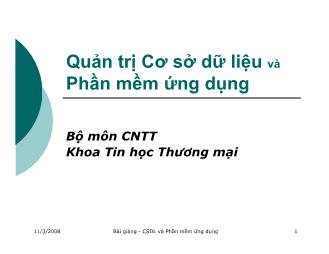 Bài giảng Thiết kế cơ sở dữ liệu quan hệ