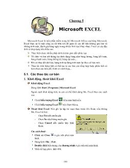 Bài giảng Tin học văn phòng - Microsoft excel