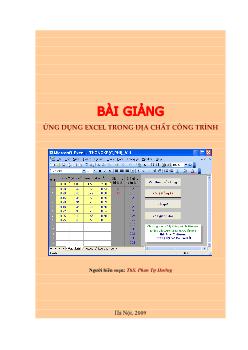Bài giảng Ứng dụng excel trong địa chất công trình