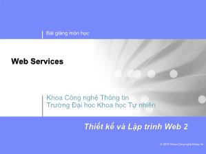 Bài giảng Web Services