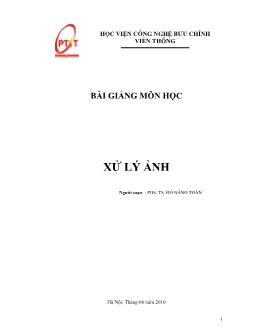 Bài giảng Xử lý ảnh