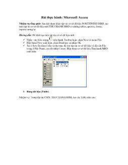 Bài thực hành Microsoft Access