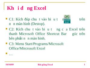 Bài giảng Excel