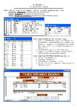 Bộ đề thi tham khảo môn Access
