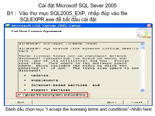 Cài đặt Microsotf SQL Sever 2005