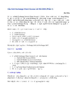 Cấu hình Exchange Client Access với ISA 2006