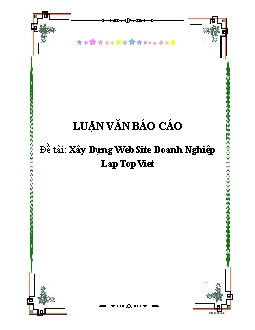 Đề cương Luận văn Xây dựng website doanh nghiệp laptopviet