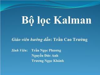 Đề tài Bộ lọc Kalman